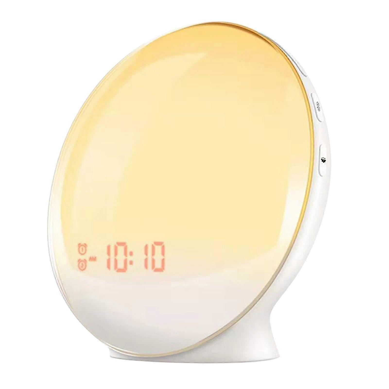 LEDライト目覚まし時計サンライズシミュレーション睡眠補助剤(寝室用FMラジオスヌーズクロック付き)-mxbc