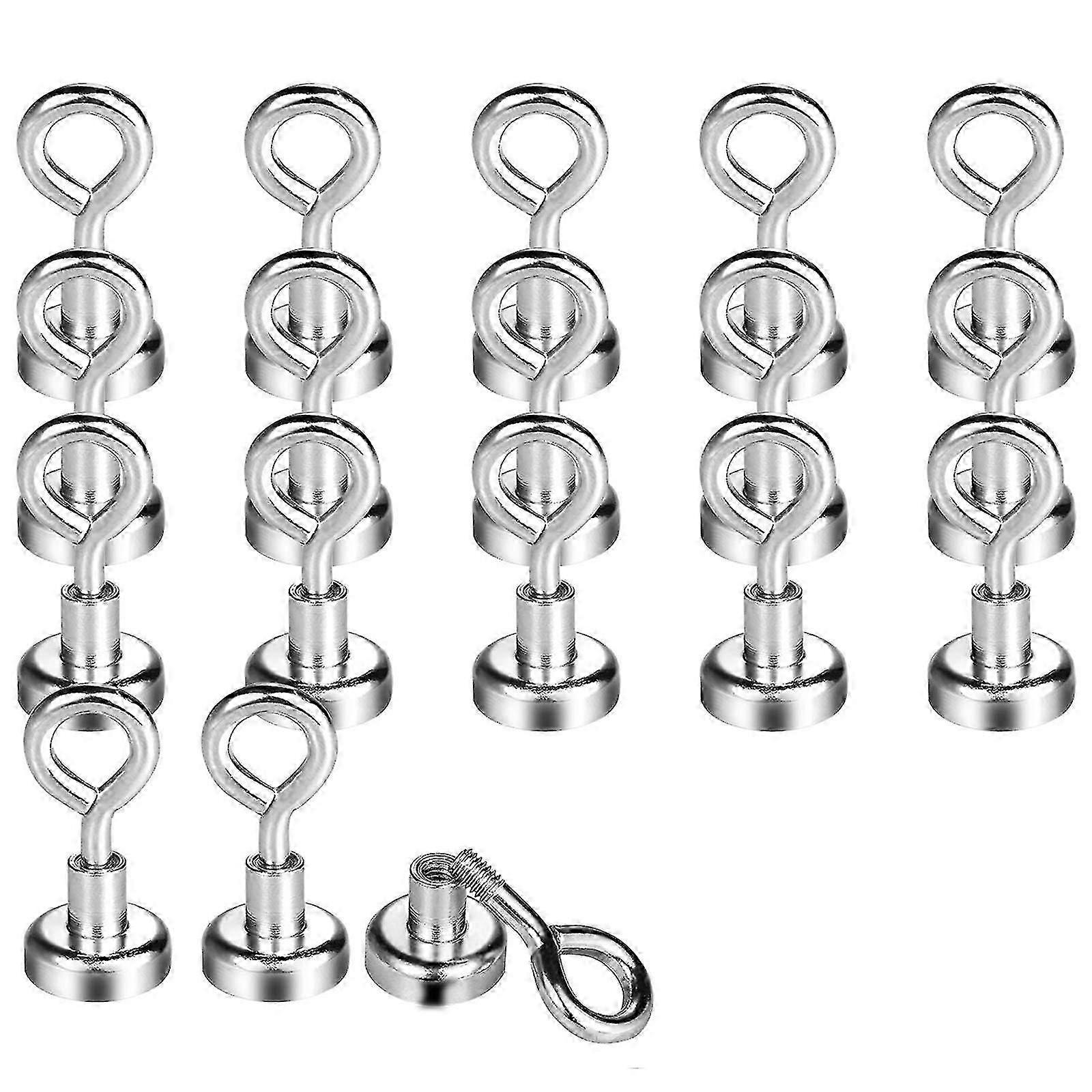 2023 - Magnetic Hooks, 18 Pieces Strong Neodymium Magnet 16mm Diameter 8Kg Pulling Force, Extremely Strong