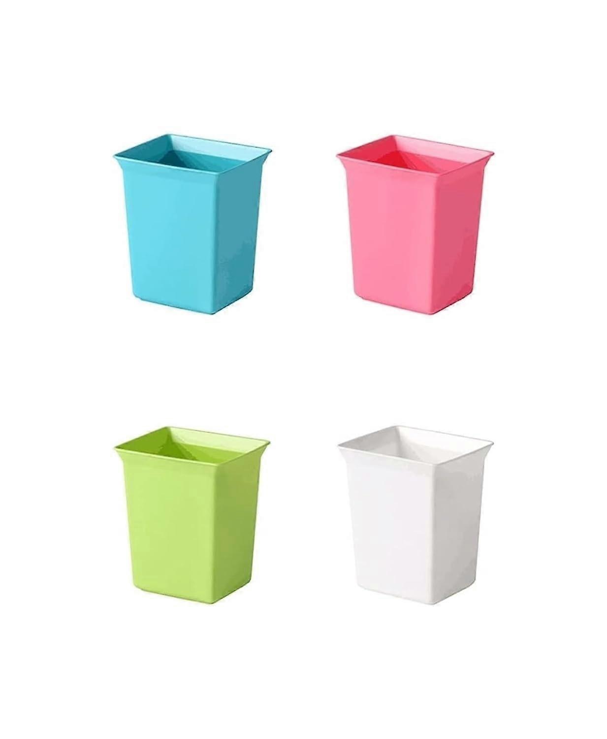 Garbage Cans 4Pack Plastic Mini Trash Cans  Modern Countertop Wastebasket Set, Compact Kitchen Bins