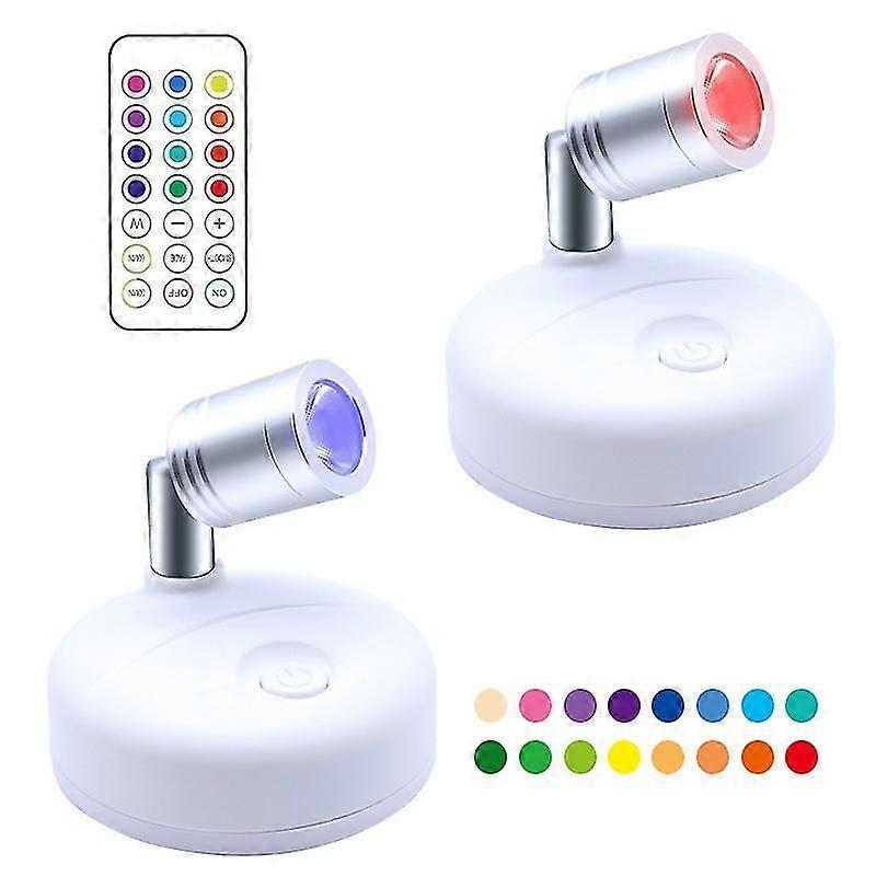 Wireless Spotlight Battery Operated With Remote,light Angle Adjustable2pcs
