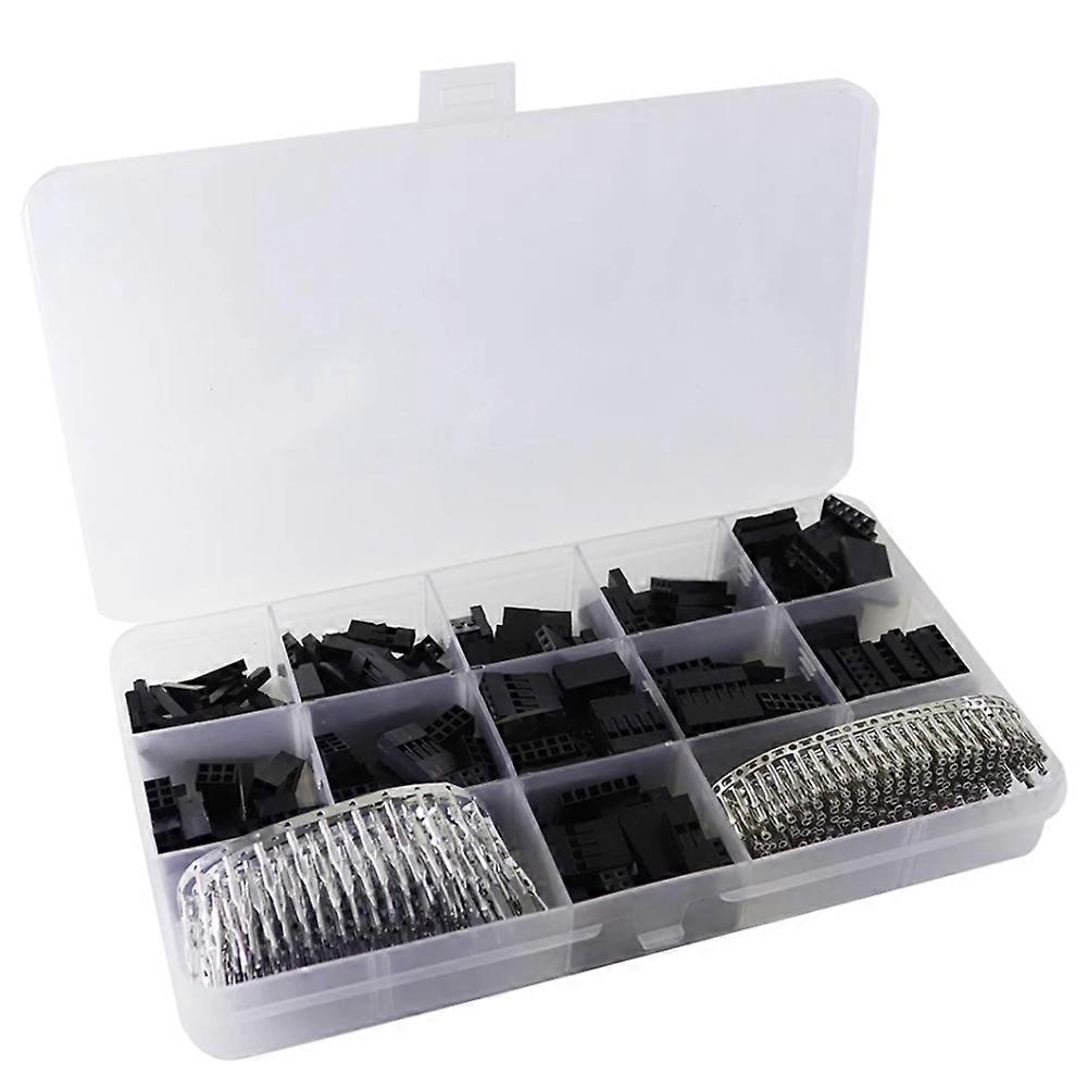 620Pcs Dupont Connector 2.54mm,Dupont Cable Jumper Wire Pin Header Housing Kit,Male Crimp Pins+Femal