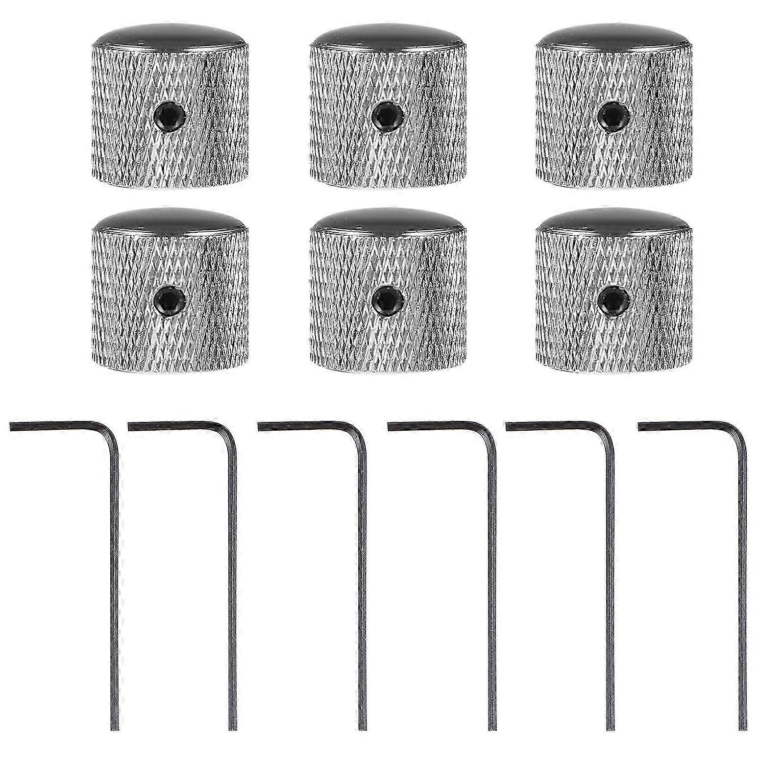 12pcs Electric Guitar Knobs Volume Tone Control Knob Guitar Effect Pedal Knob2x1.5x1.5cmSilver