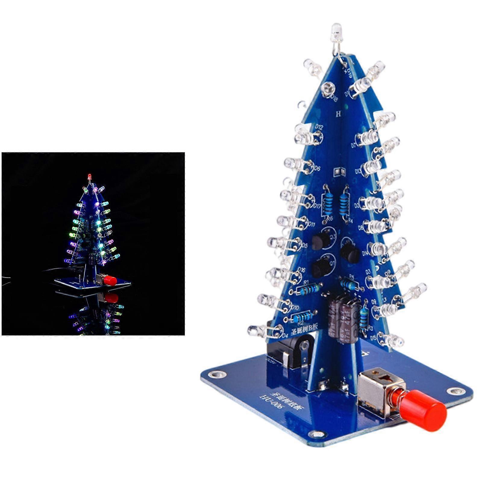 3D Christmas Tree DIY Kits Flash PCB Board for Circuit Solder Stem Project