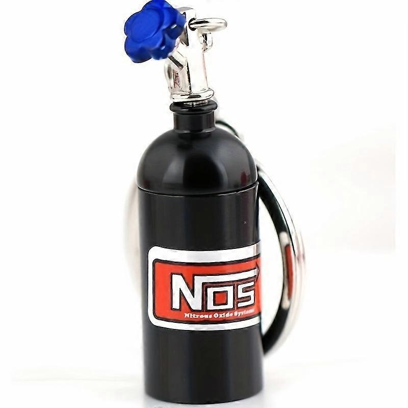 1PC Car Keychain Empty Nitrogen Bottle Style Metal Key Ring Car Turbo NOS Keychain
