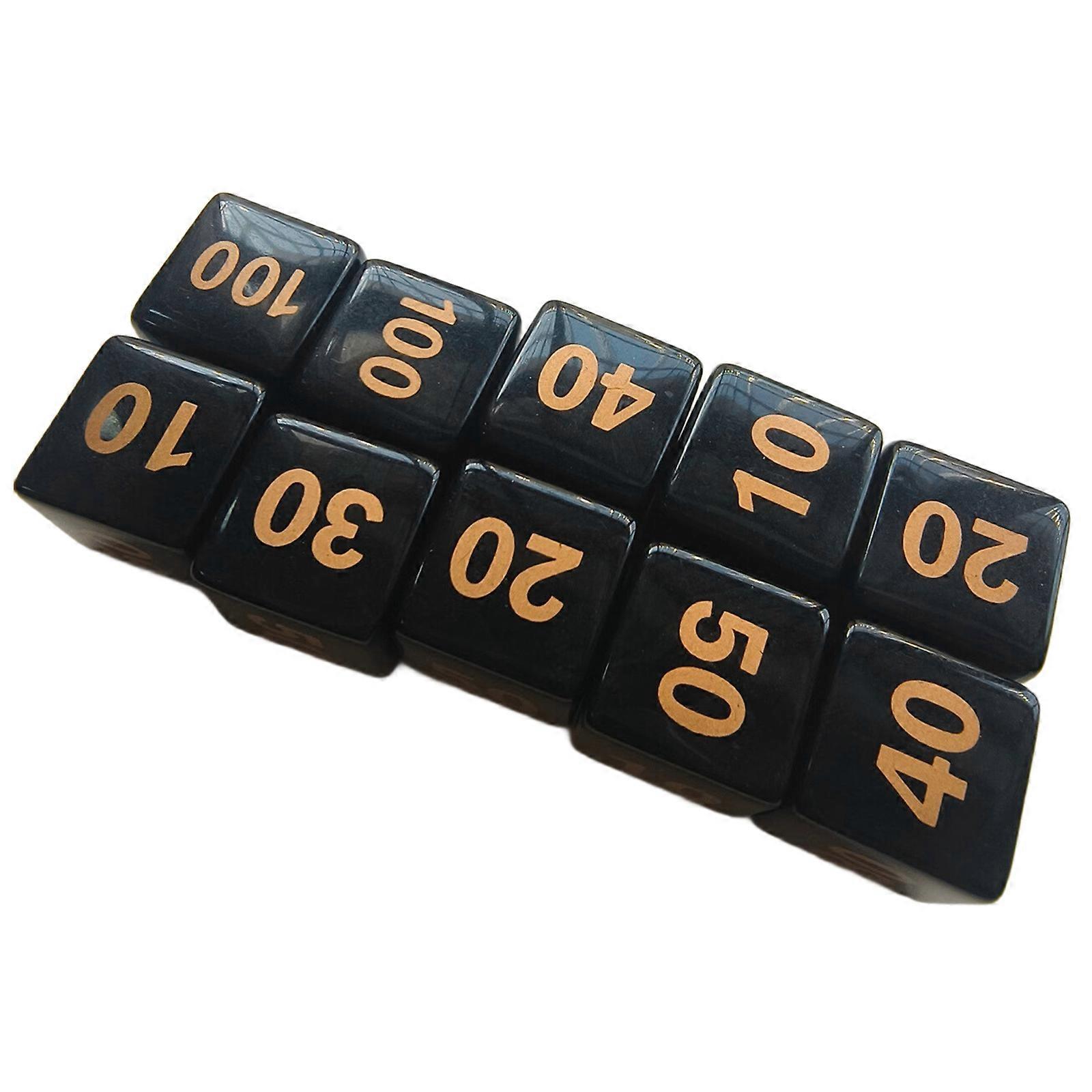 10Pcs Unique Acrylic Mult Sided Game Dices Round Corner Role Playing Dices 6 Sided Table Game Dices Smooth Surfaces Multicolor