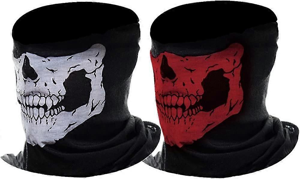 ハーフスカルオートバイフェイスマスクチューブマスク、2個