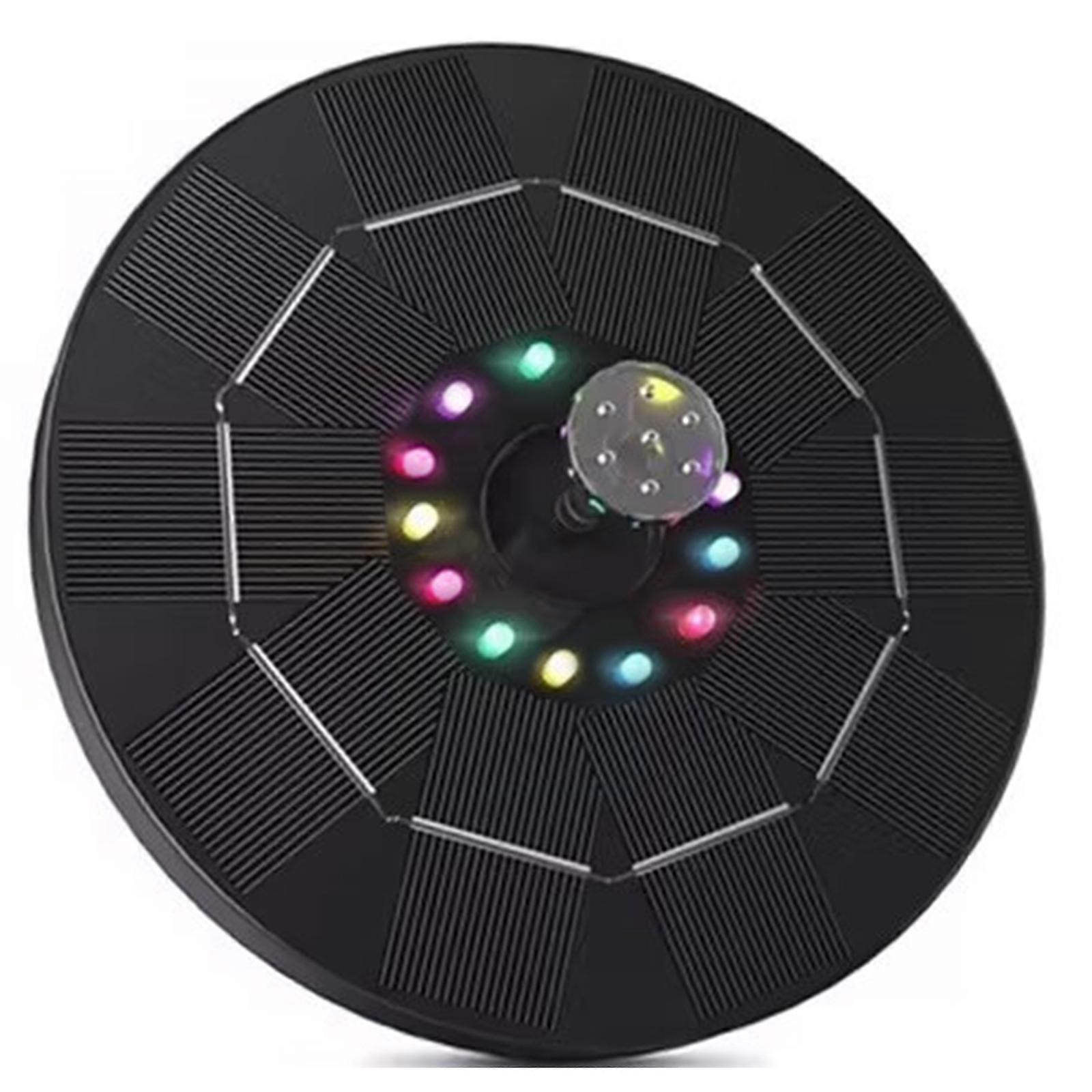 Solars Fountains Pumps With 12 LED Light Automatic Floating Oxygenation for Pond Garden 2 Sizes Bird Shape Multicolor