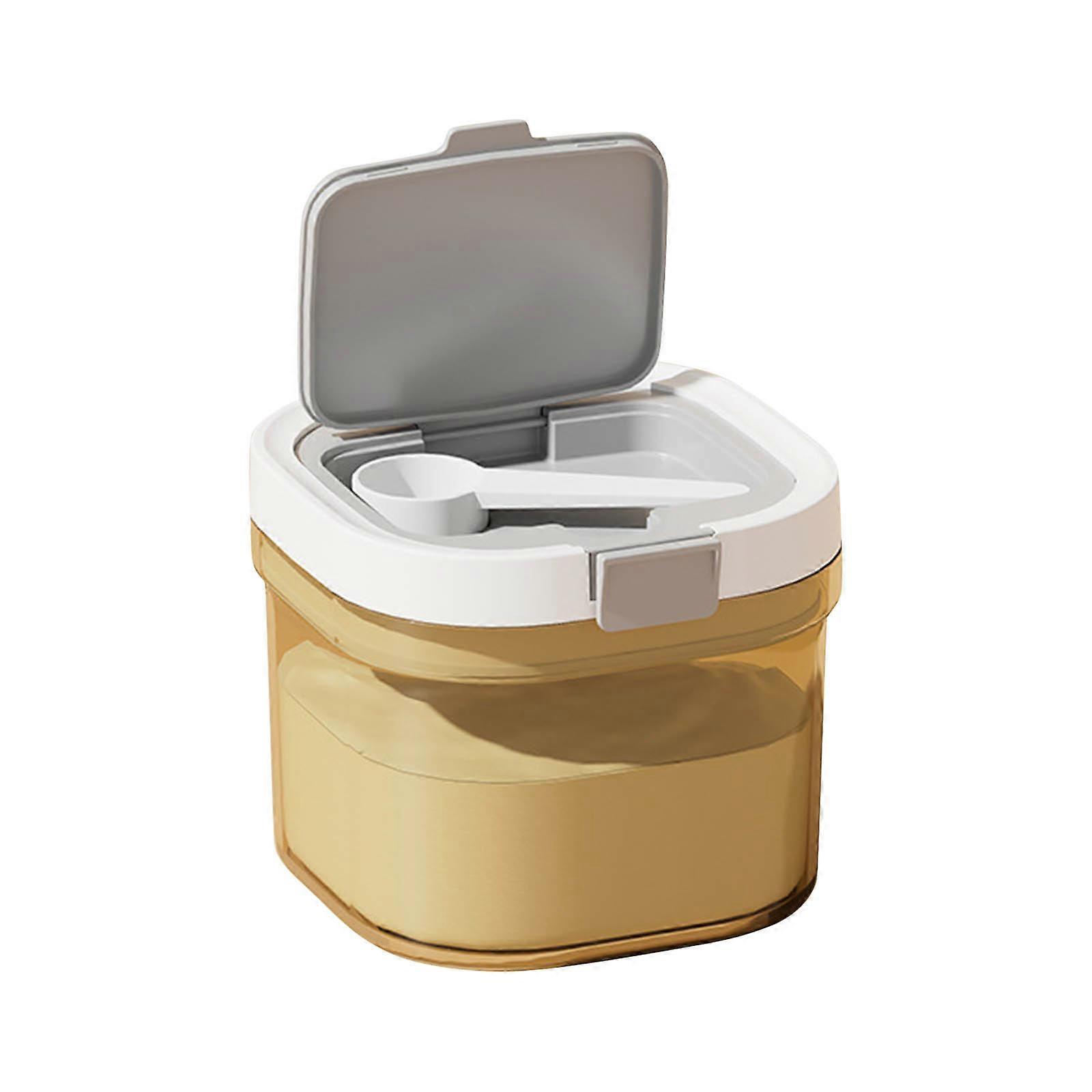 Moisture Proof Canister Stackable Food Storage Container 800ml Airtight ABS Jar For Kitchen Organization  Tea color