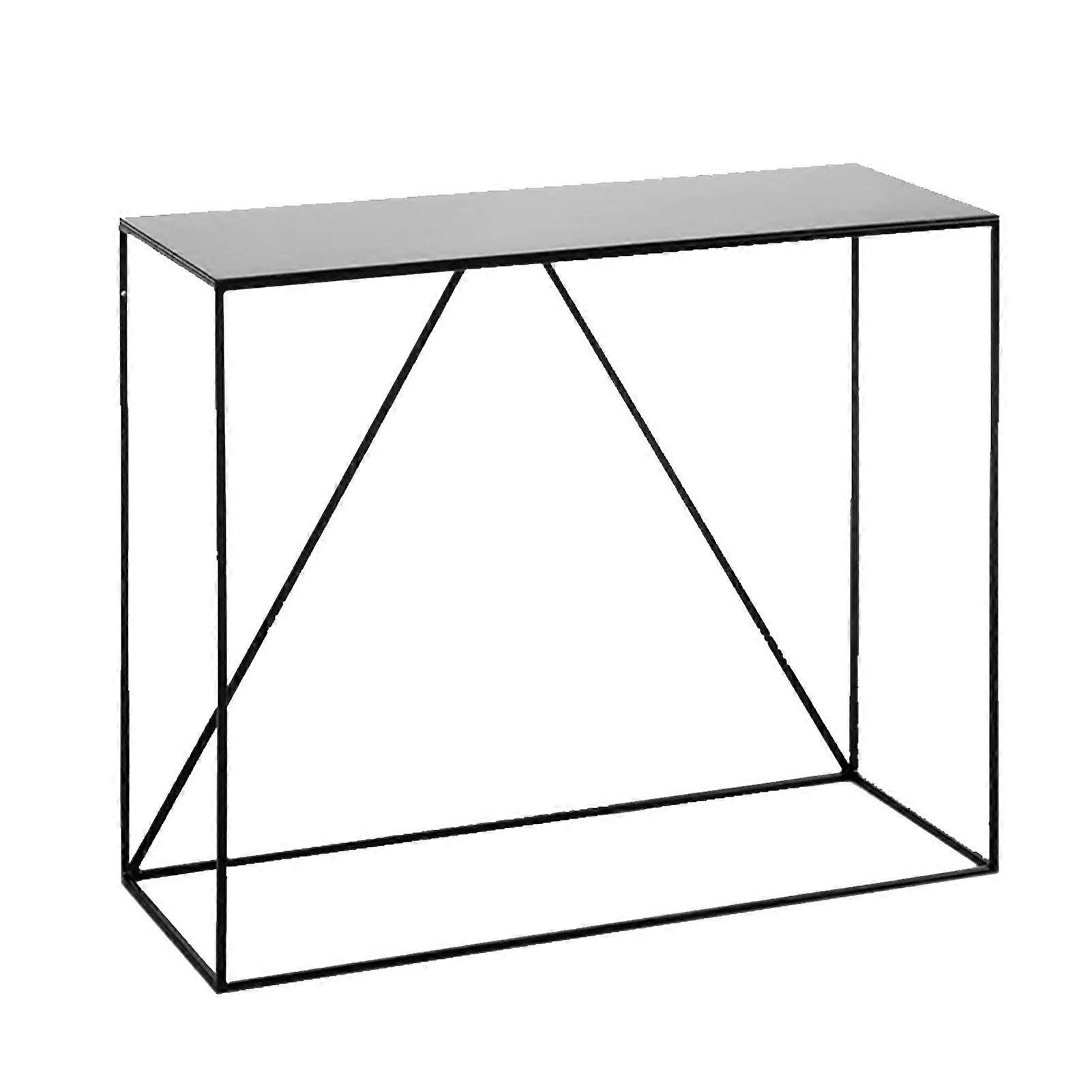 Metal Console Table with Shelf, Narrow Sofa Side Table for Hallway and Living Room