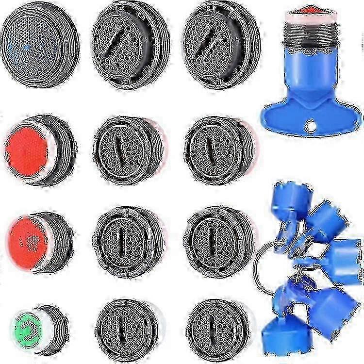 12 Pieces Faucet Aerator Replacement for Sink Aerators and 5 Pieces Faucet Aerator Key Wrenches Remo