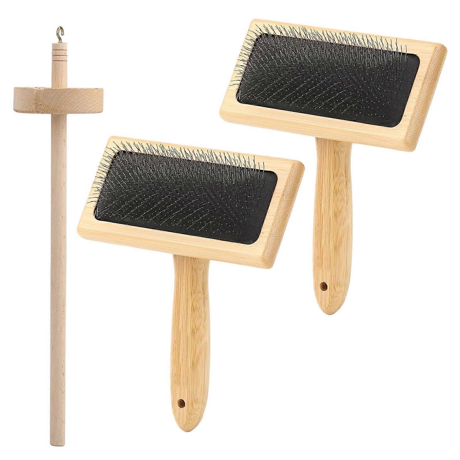 2PCS Additional Fleece Carders Set With Drop Rod For Crafting Projects Permanent Felting Equipment Smooth Twirling Multicolor