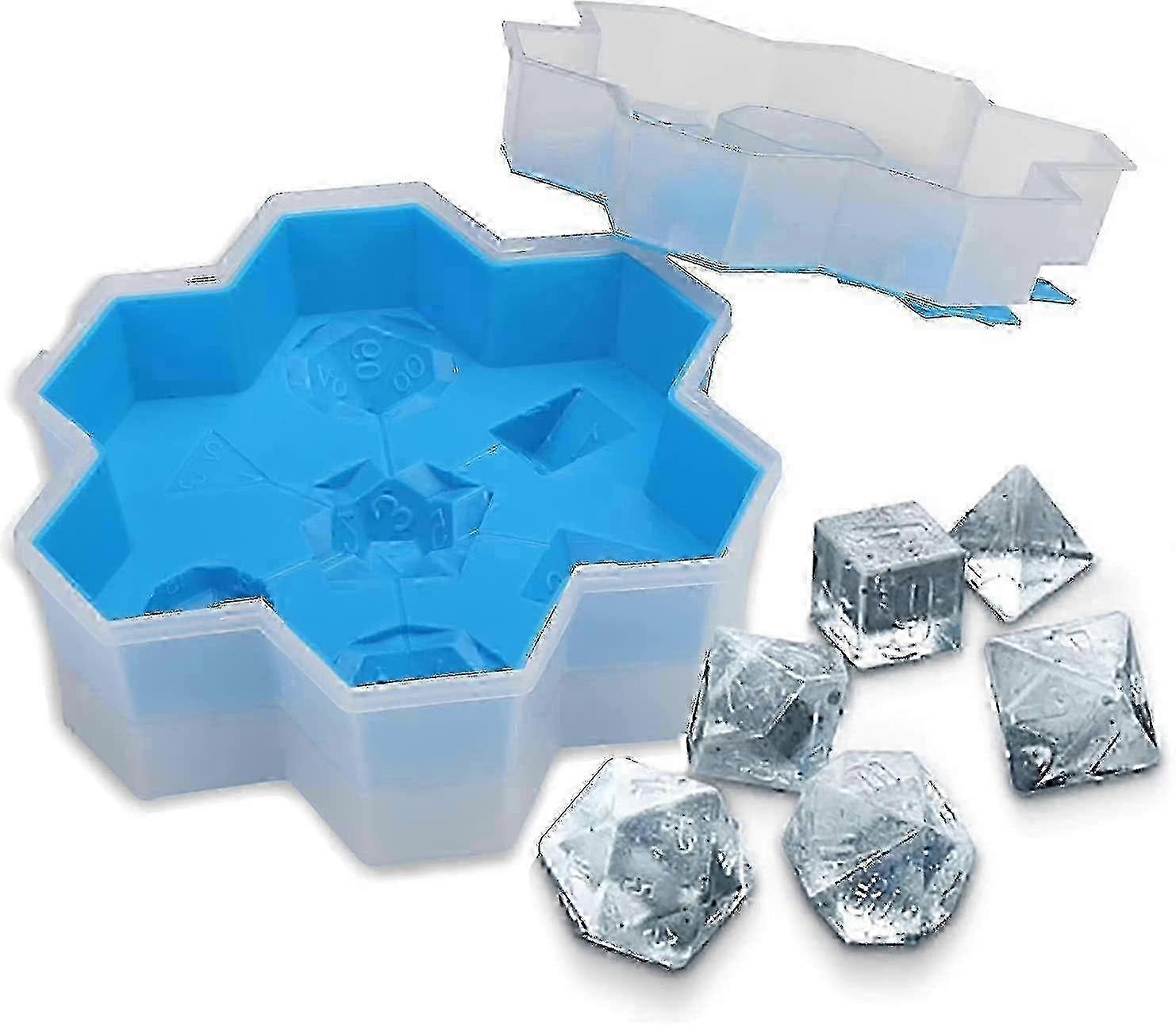 w Creative Dice Ice Cube Trays with Lids, Stackable Silicone Mold for Cocktails & Drinks, BPA-Free Freezer Safe Ice Cube Maker