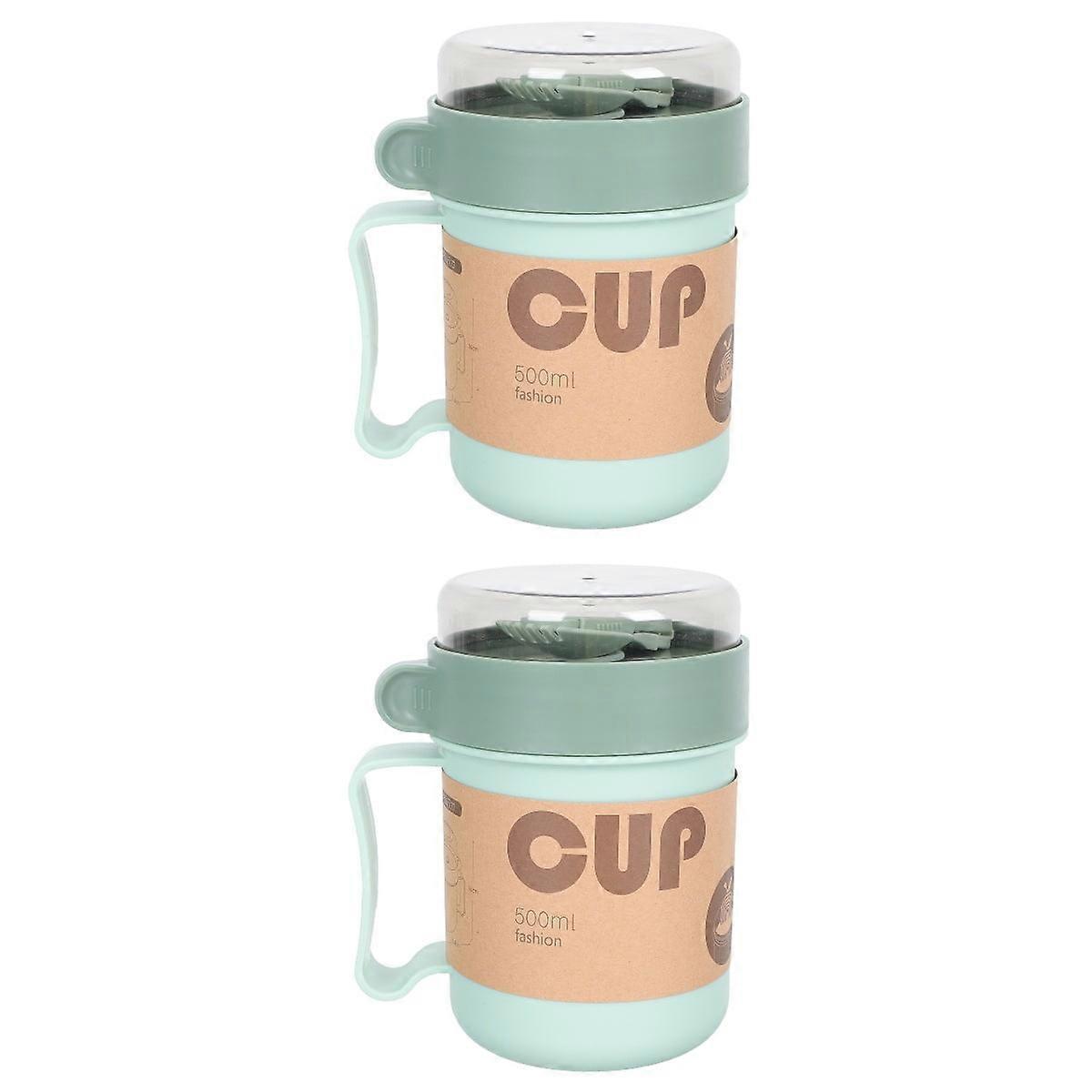 2 Sets of Household Soup Cup Portable Microwave Cup Japanese Soup Container