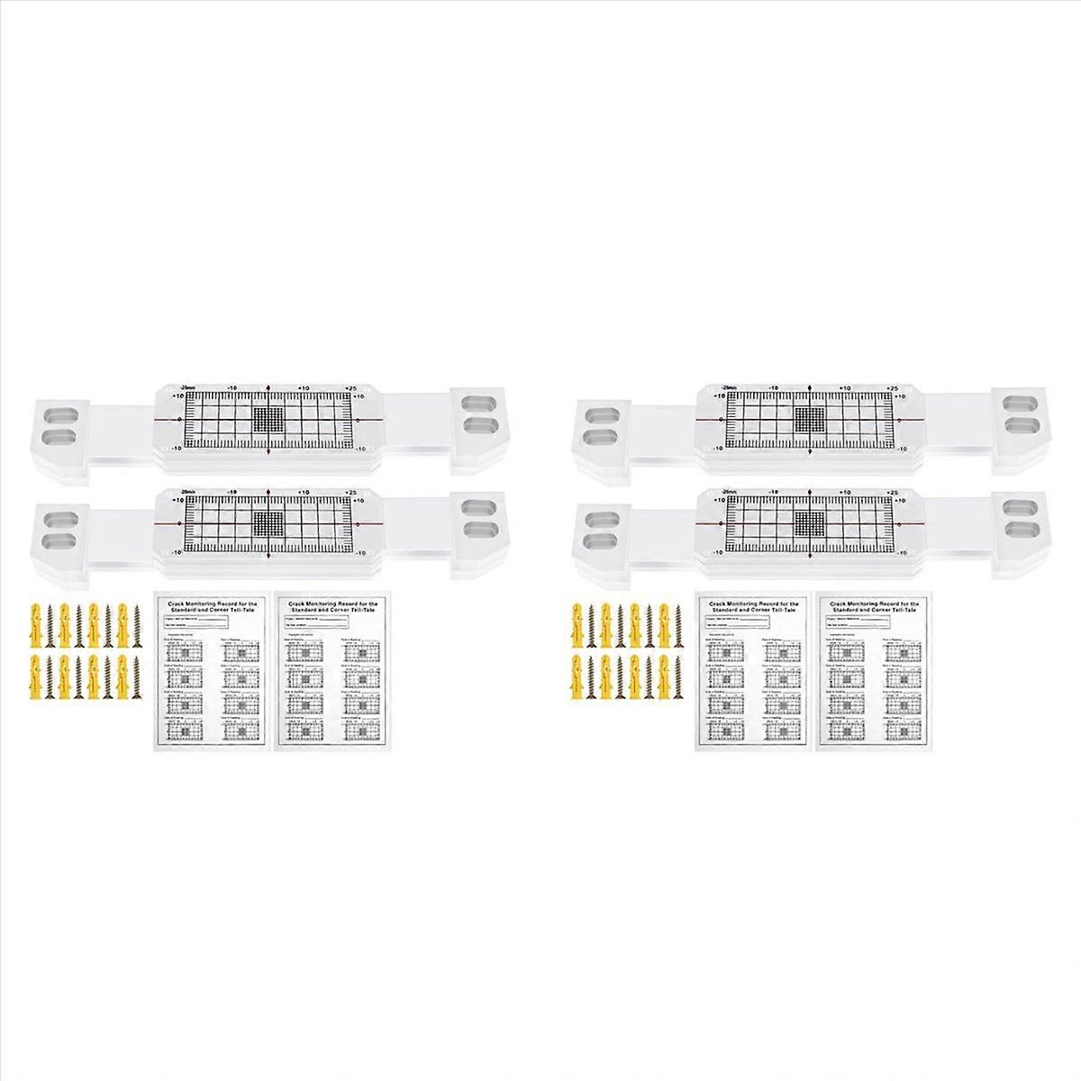 4pcs Crack Monitoring Record, Plus Tell Tale Corner Crack Monitor for the Standard Crack and Corner 
