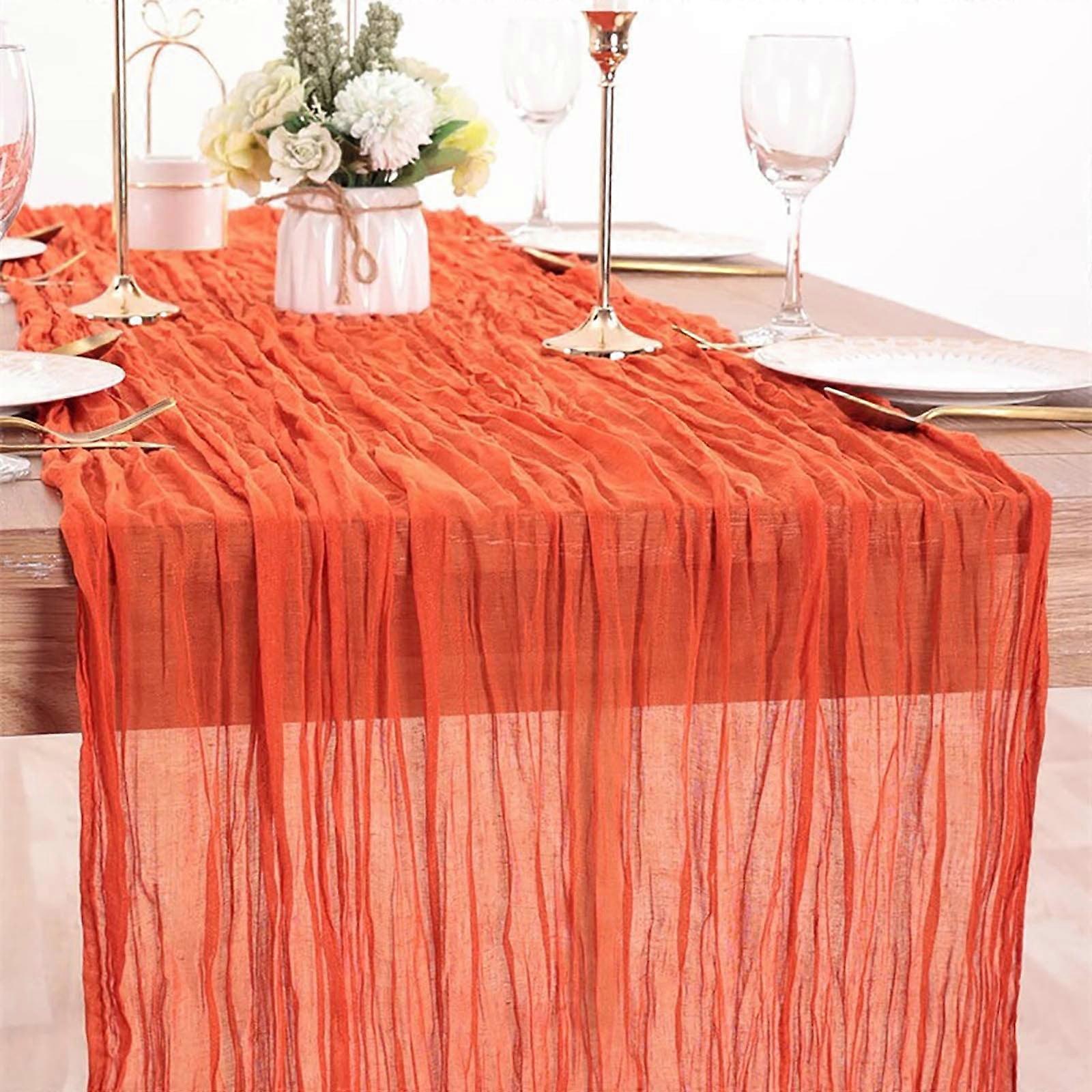 Hohaski Cheese Cloth Wrinkled Cloth Table Flag Bohemian Style Transparent Table Cloth Wedding Party Decoration Wrinkled Table Flag Fall Tablecloth