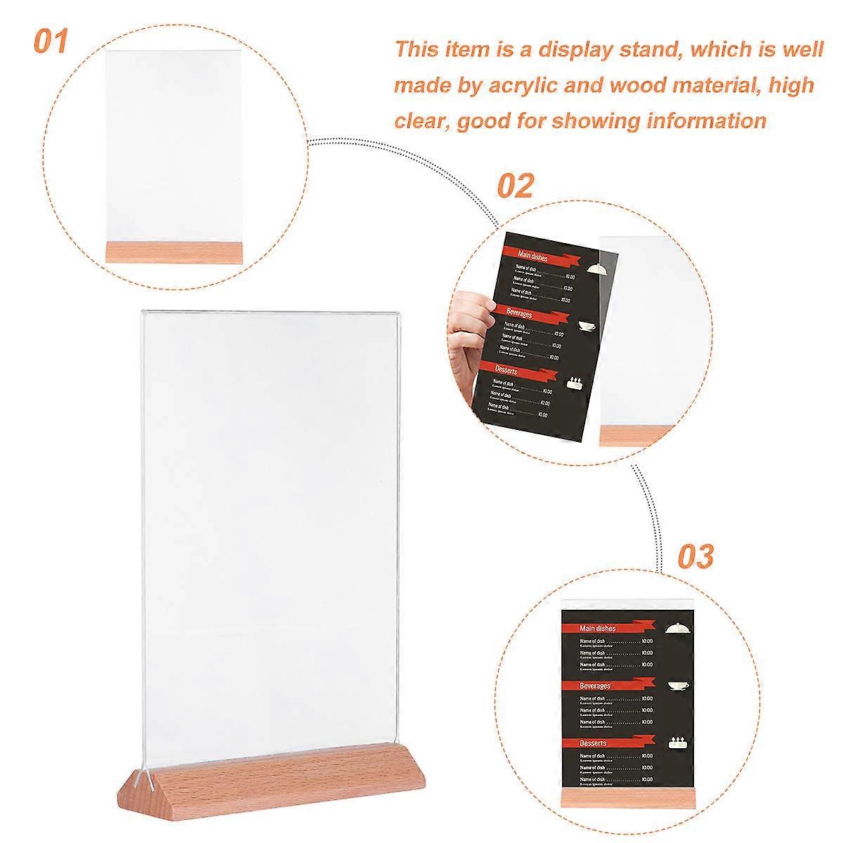 Retail Display Stand Menu Display Stand Synthetic Material Shop Use A5 Size 1Set