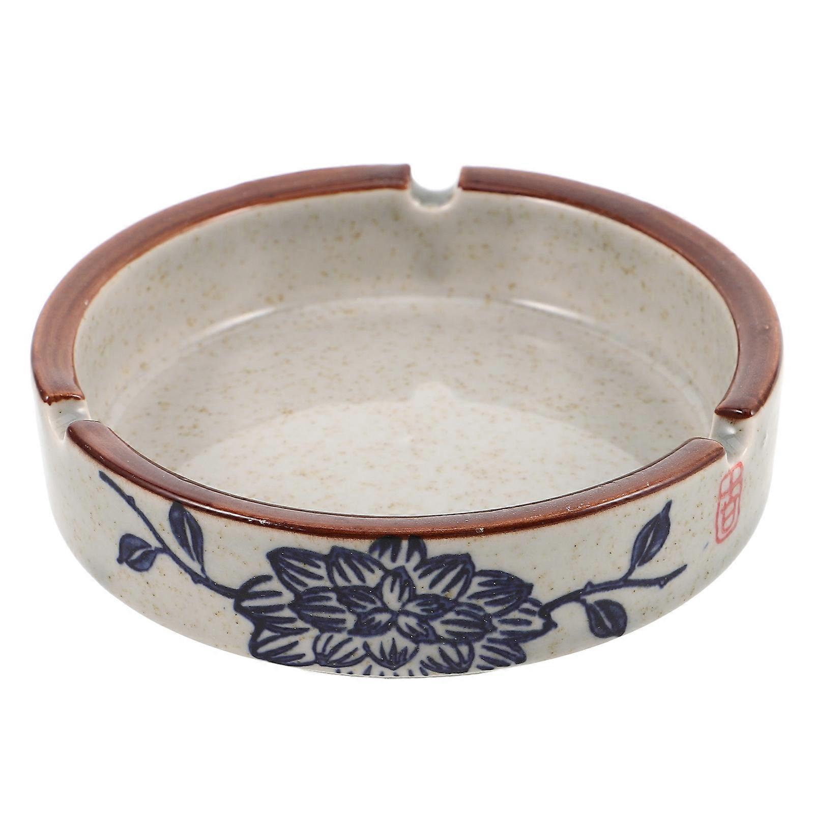 Creative Ceramic Ashtray Windproof Smoking Holder for Home Use