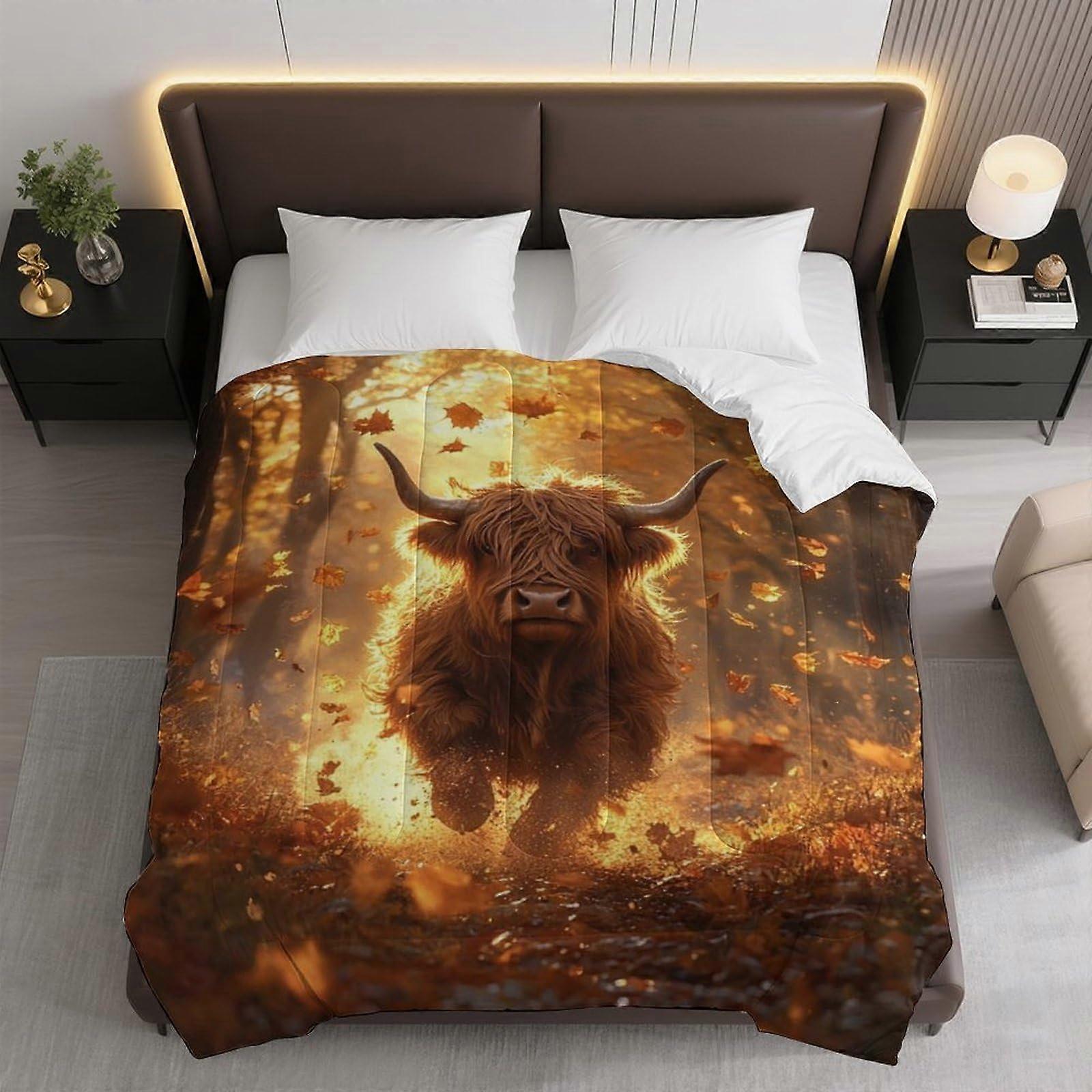 Comforter Bedding Set Soft Warm Fluffy All Season Quilt 203x229cm Durable Lightweight Design