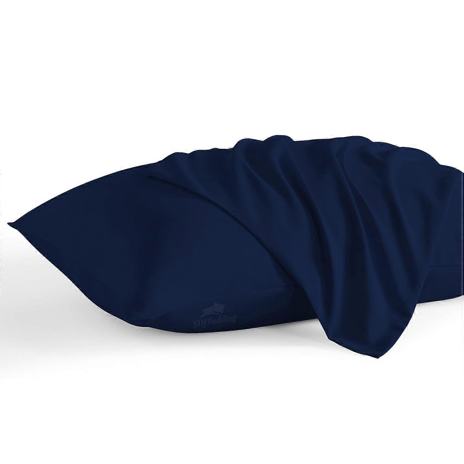 Toddler Pillowcases 16x22 Egyptian Cotton Sateen with Zipper Closure Soft and Breathable Navy Blue