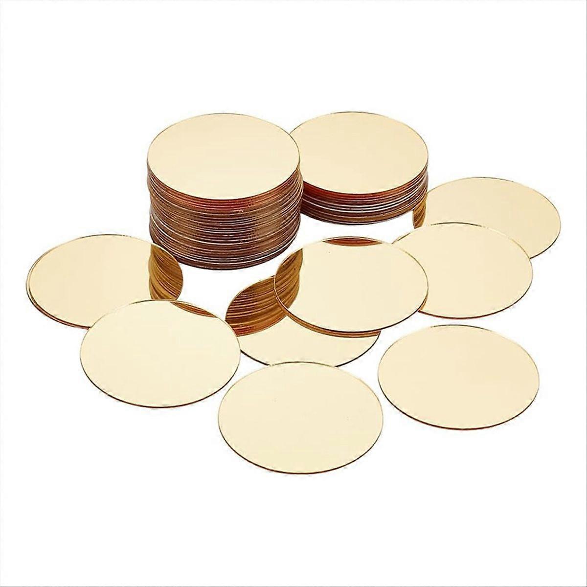 50 Pcs Mini Acrylic Mirror Tiles Self Adhesive