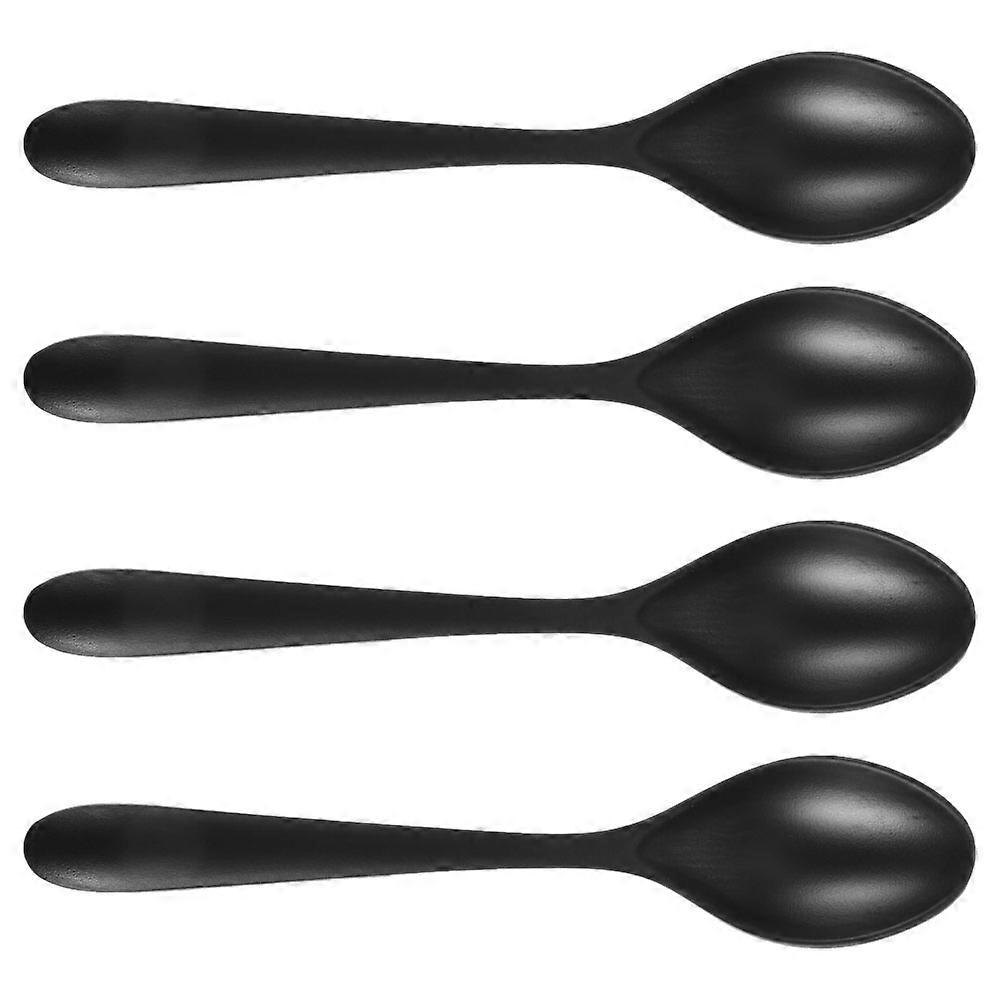 Ramen Spoon Plastic Soup Spoon for Restaurants 4Pcs Black