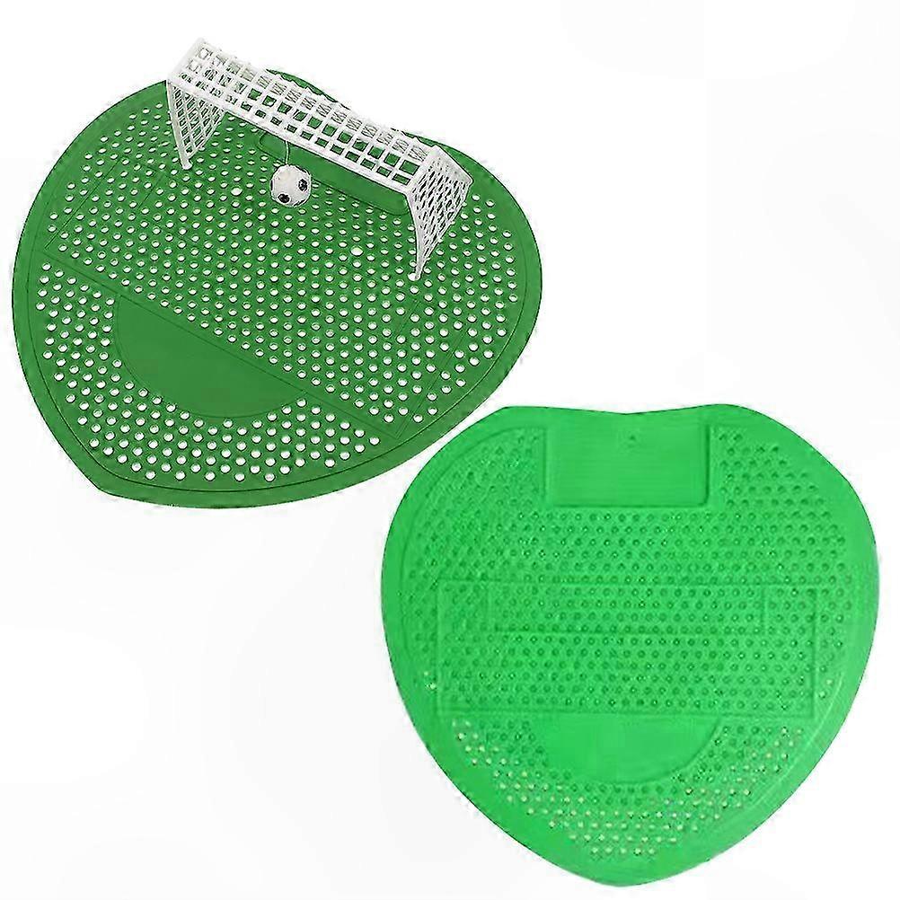 Green Urinal Deodorizer Pads - 2 Pack of Fragrant Odor Control for Men, 18.5x18.5x6.2cm