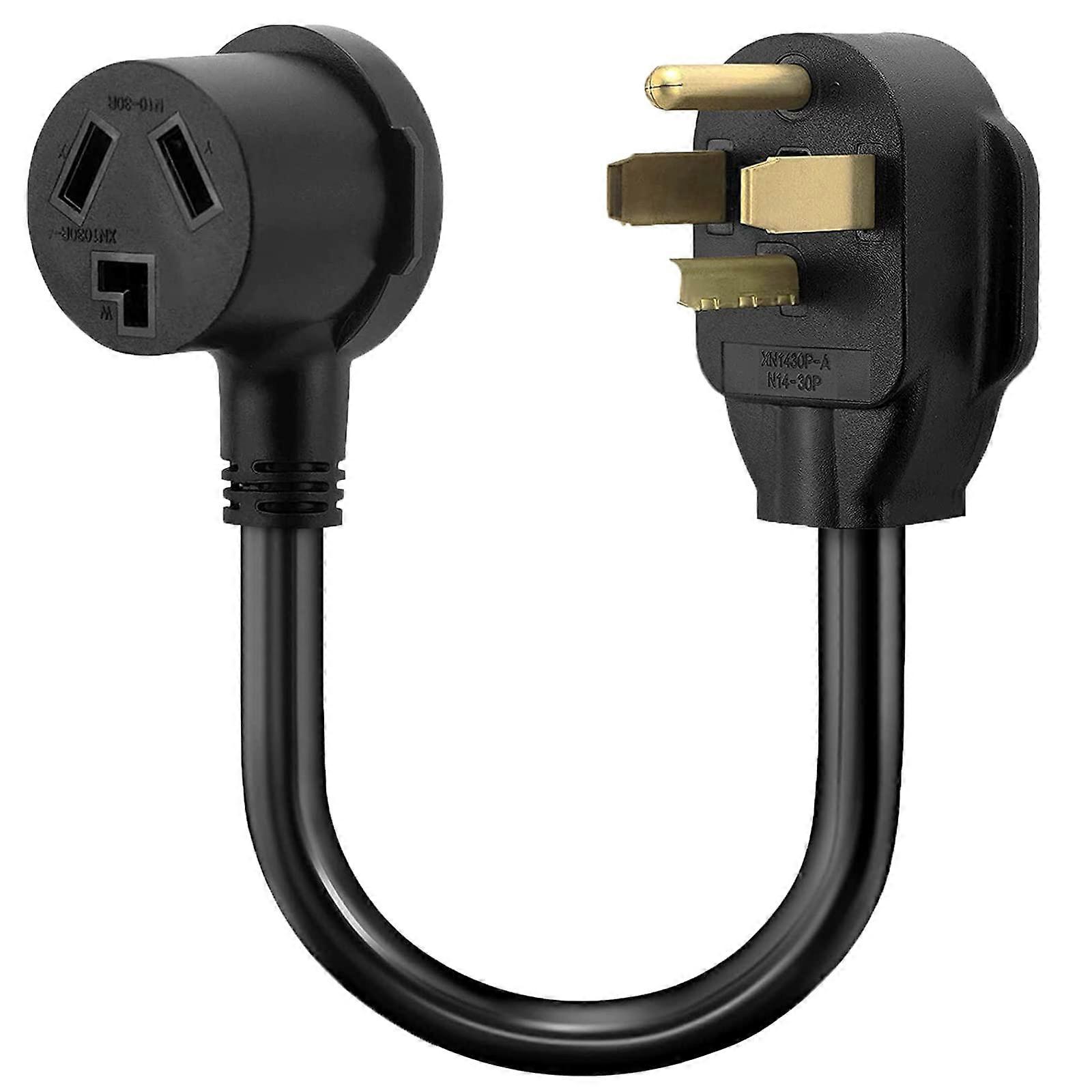 Dryer Adapter 3 Prong to 4 Prong Cord NEMA 1430P to 1030R 1.5FT 30A Quick Plug Conversion