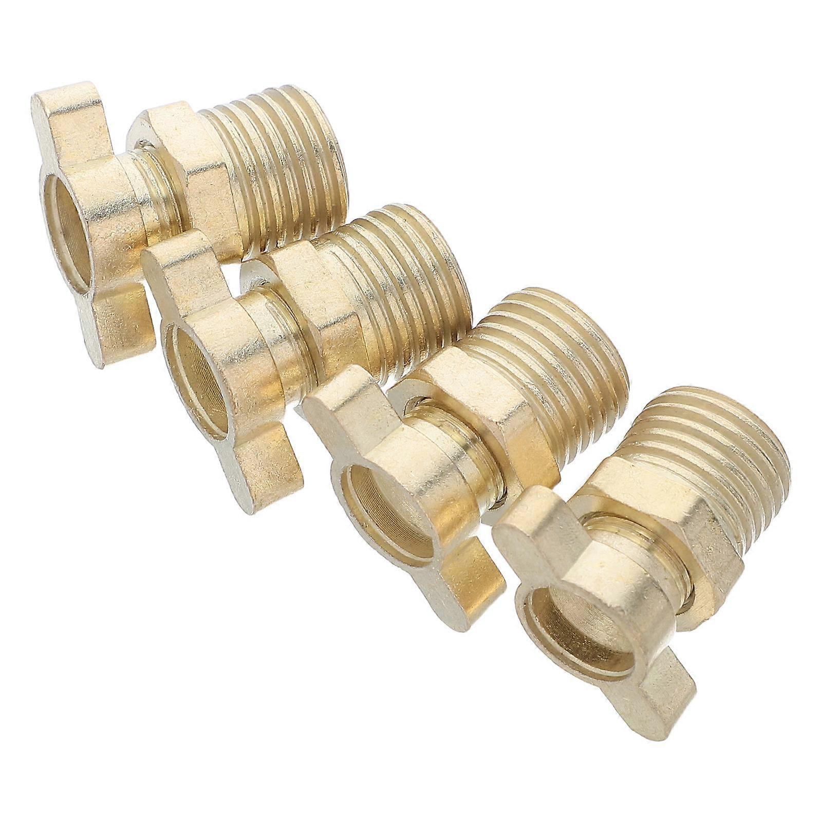4pcs Golden Zinc Alloy Compressor Drain Valve Plug Accessories for Home Use with Efficient Drainage and Easy Installation