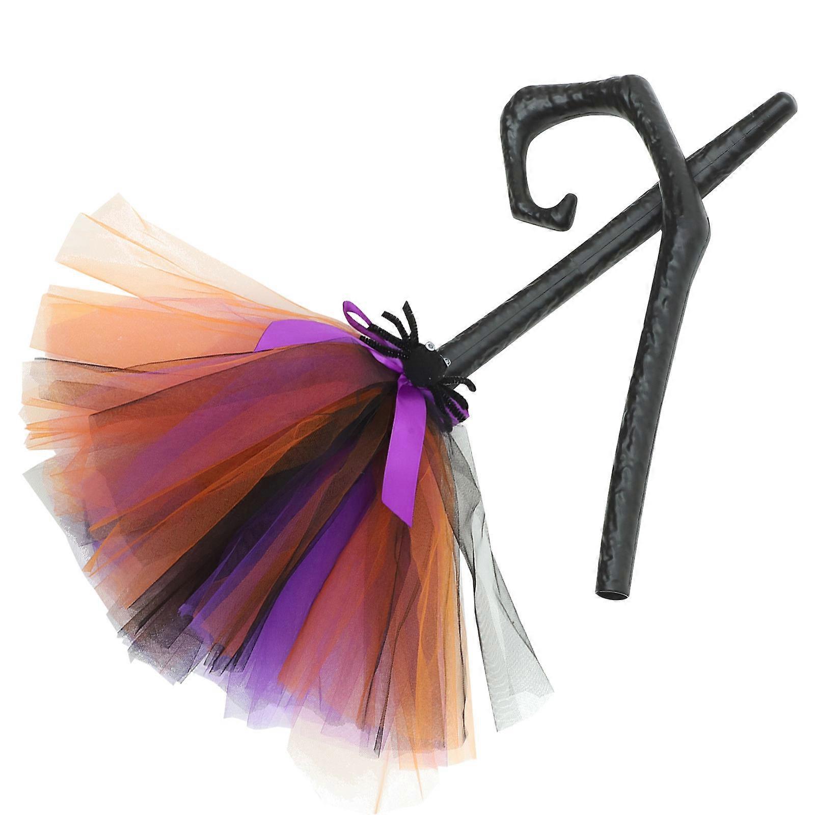 Halloween Witch Broom Prop for Decor Cosplay Party Accessory