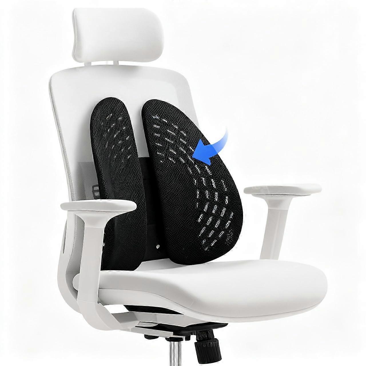 Lumbar Support Pillow for Office Chair and Car – Ergonomic Memory Foam Cushion with Adjustable Straps