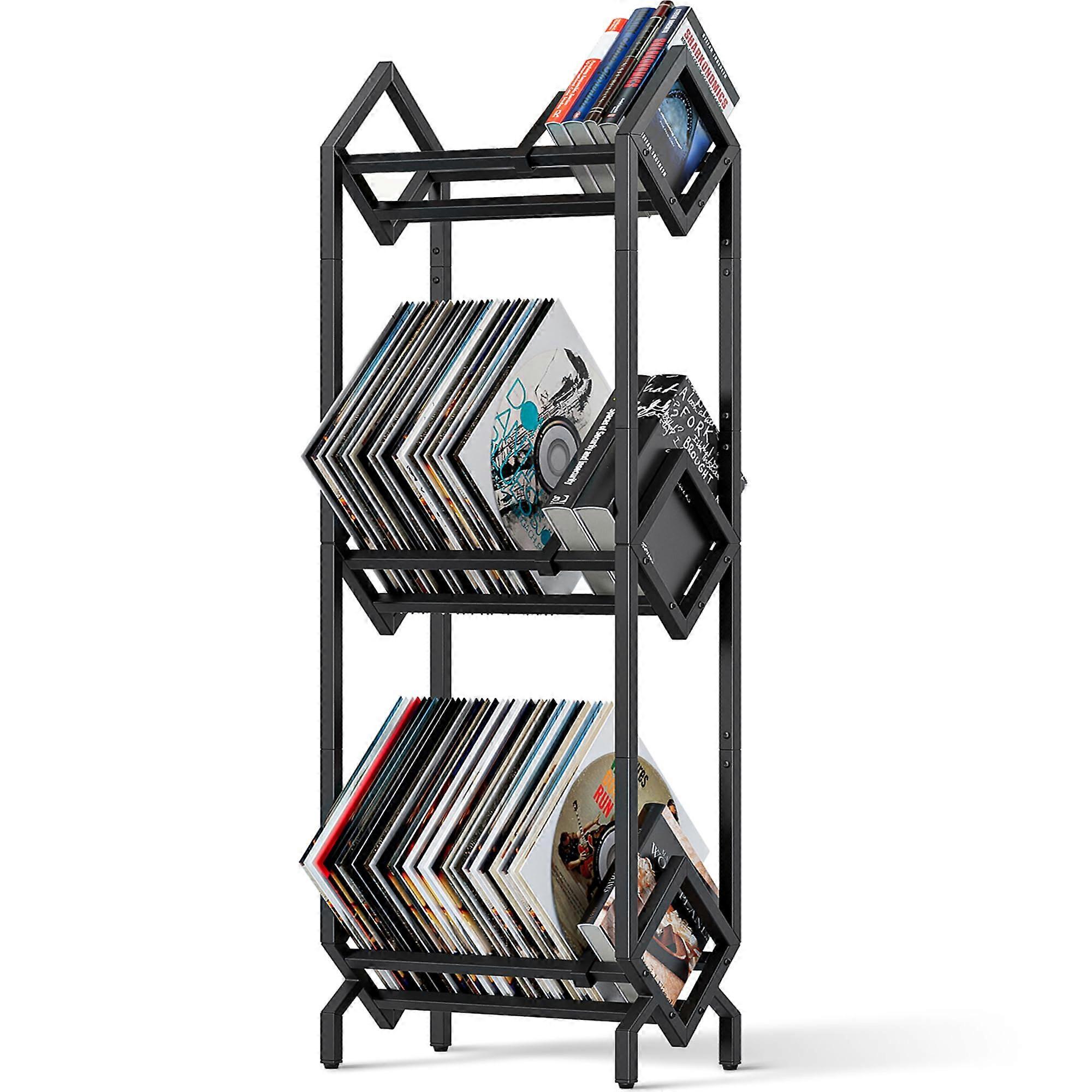 Vinyl Record Storage Rack for 260280 LPs, Expandable Metal LP Shelf with Dividers and Large Capacity