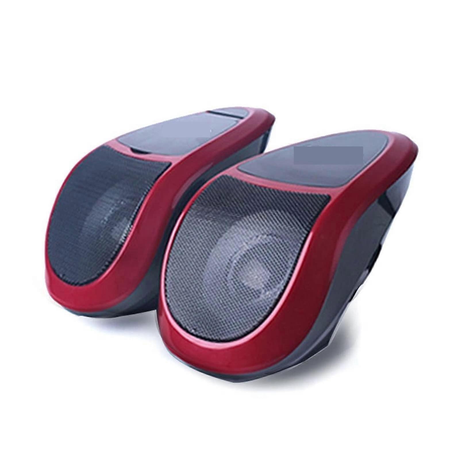 Motorcycle Bluetooth Speaker Waterproof Stereo Audio System with FM Radio LED Light Red Medium