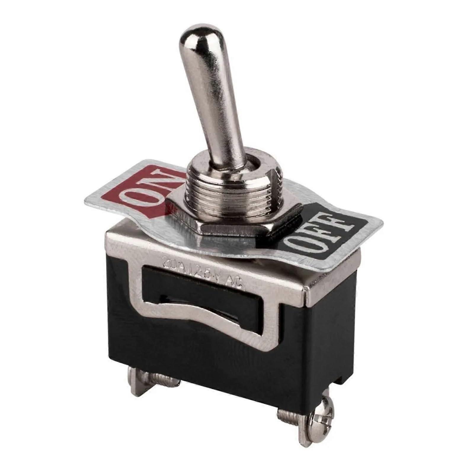 Heavy Duty SPST Rocker Toggle Switch 20A 125V Metal ON/OFF 2 Pin for Car and Boat