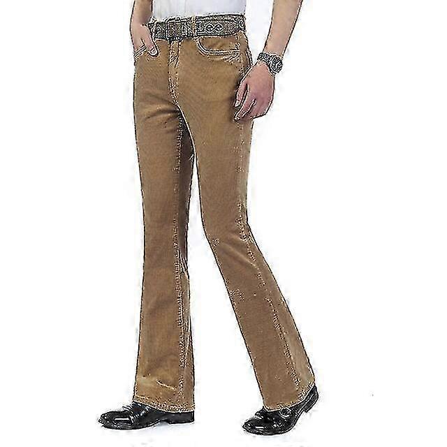 Autumn Casual Pants for Men, Flared Stretch Trousers in Corduroy Fabric