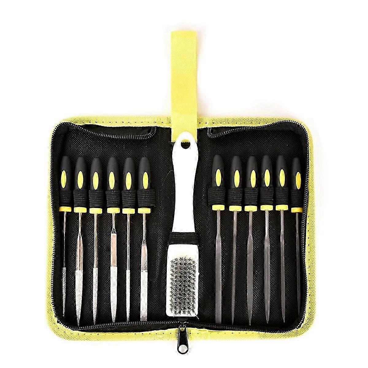 13PCS Needle Files Set,6 Diamond Files & 6 Steel File Sets
