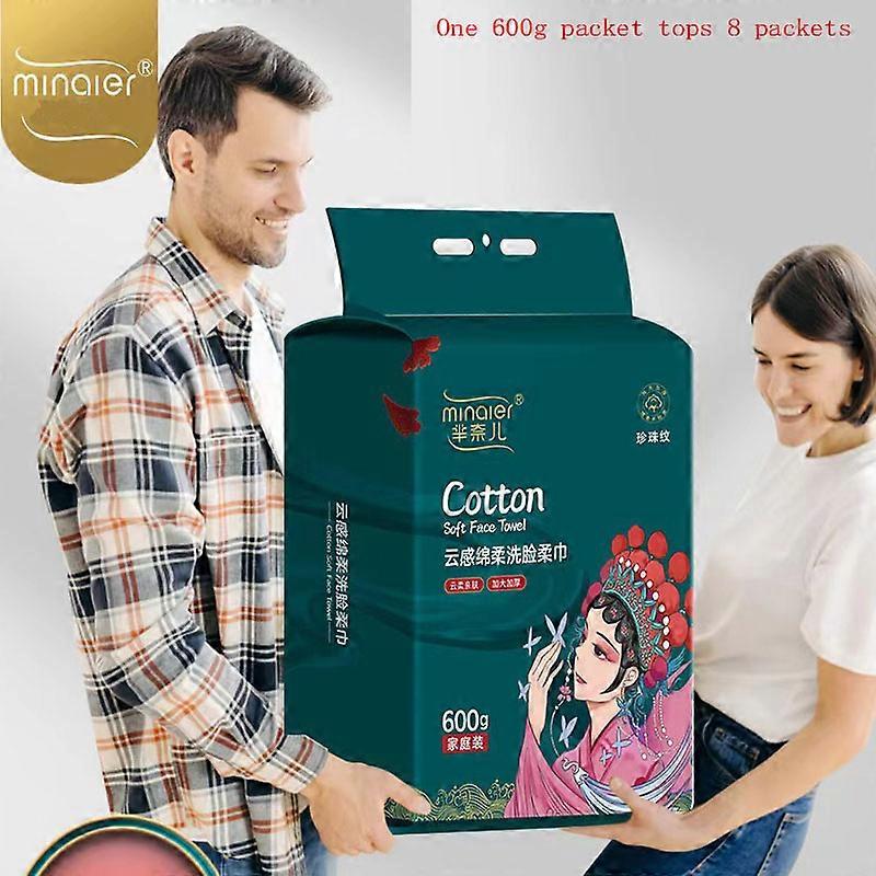 Serviette visage épaisse et large de 600 g, à suspendre, jetable, démaquillante, douce, pour s'essuyer le visage
