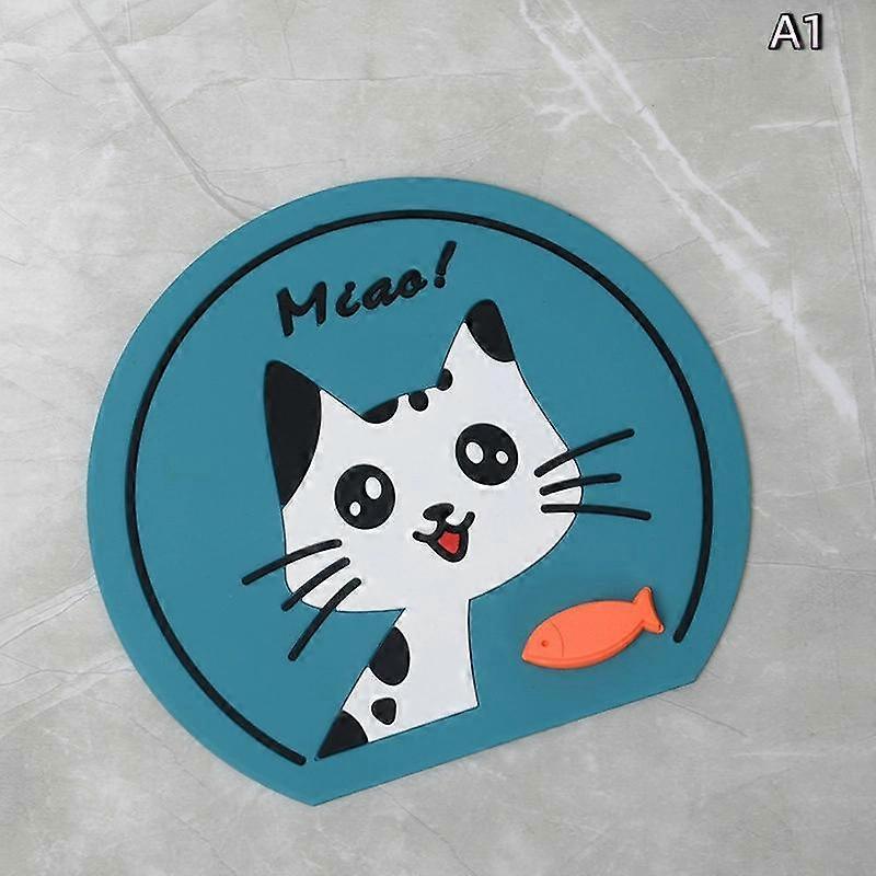 Tapis de sol désodorisant pour siphon de sol, motif chat et grenouille, en silicone, avec joint d'étanchéité, pour salle de bain, cuisine et toilettes. Tapis anti-insectes.