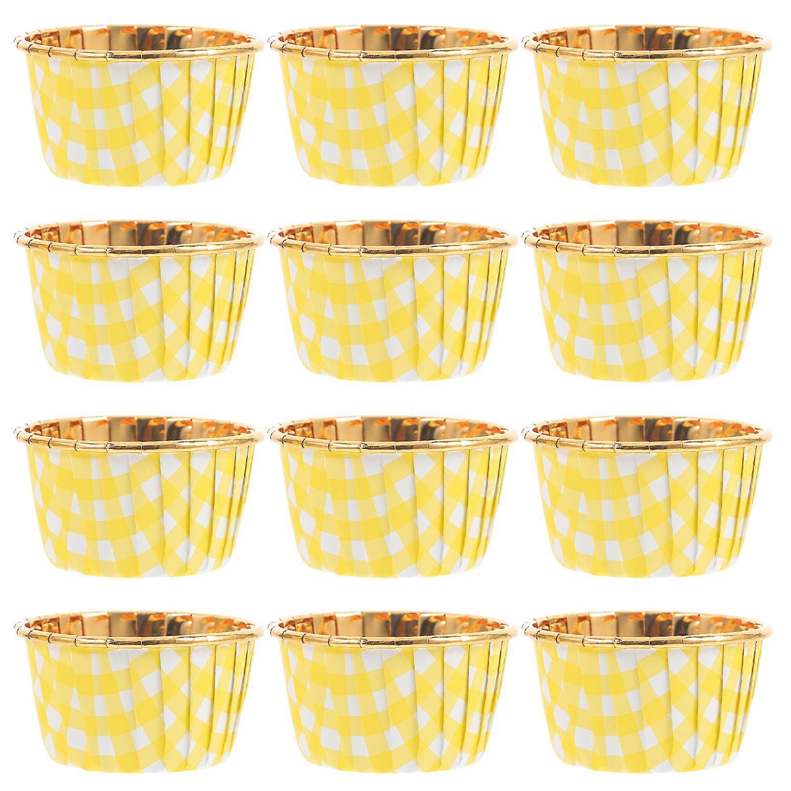 Cupcake Wrappers Paper Cupcake Cups for Baking 50Pcs Yellow