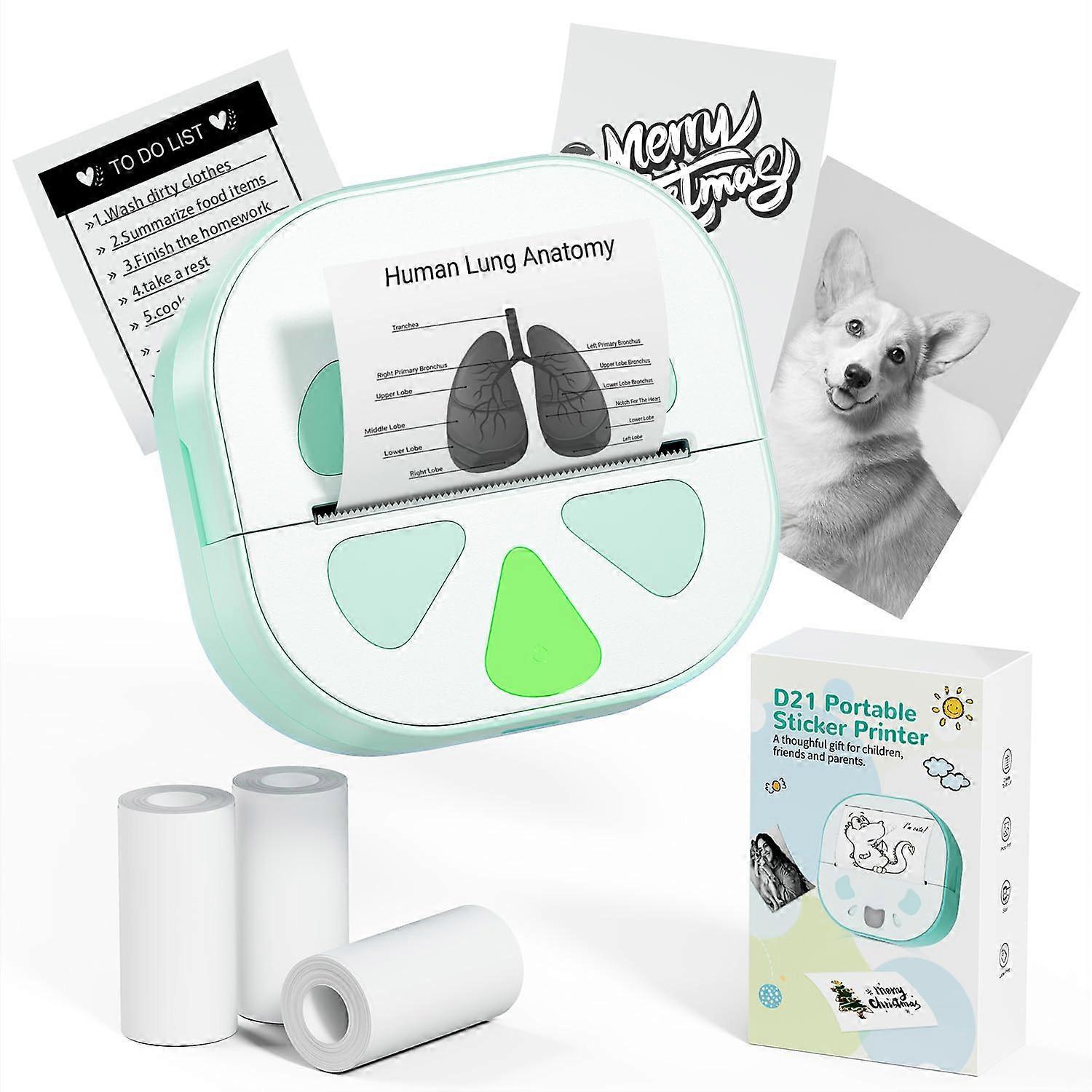 Mini Thermal Printer Bluetooth Inkless Pocket Sticker Maker for Photos, Labels and Study Notes