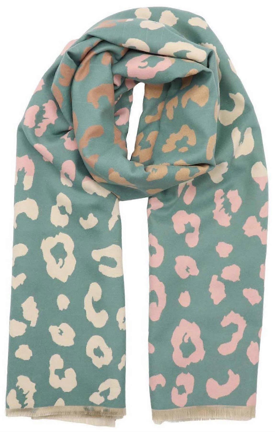 Zelly Abstract Animal Winter Weight Scarf - Green