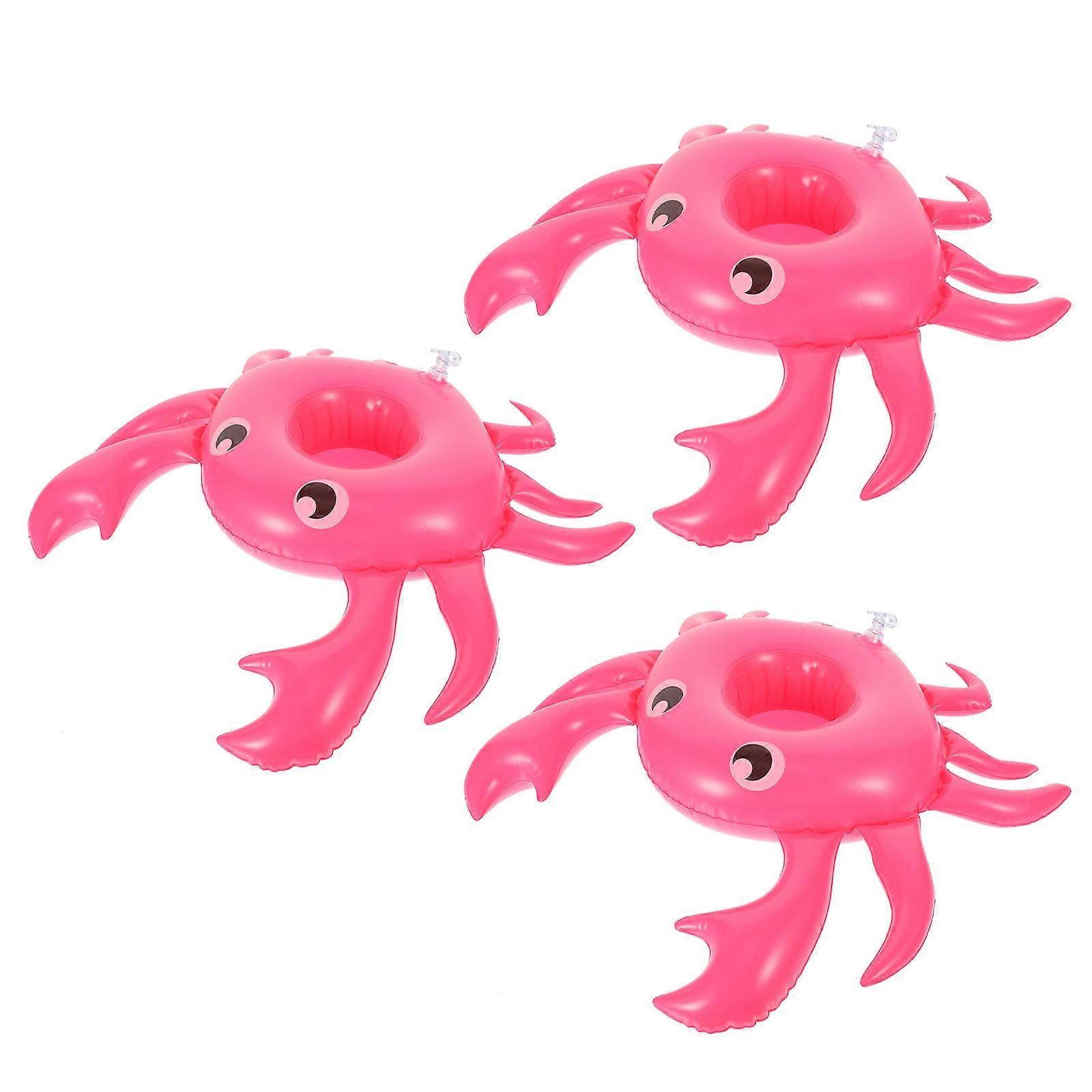 Pool Drink Holder Inflatable Crab-Shape Drink Holder for 3Pcs Pool Use