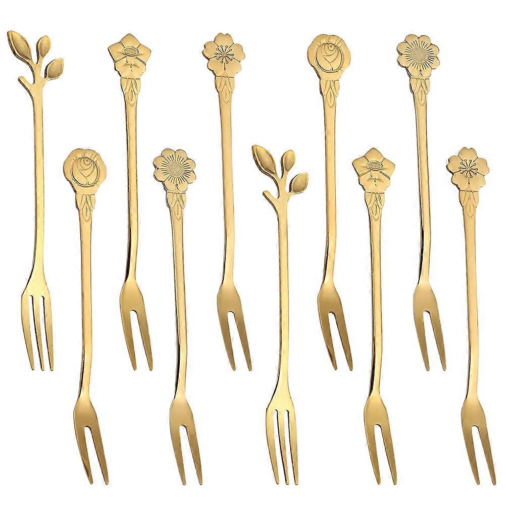 Appetizer Forks Fruit Forks For Dessert Birthday Party 13.4x1.8cm Multi-function 10Pcs