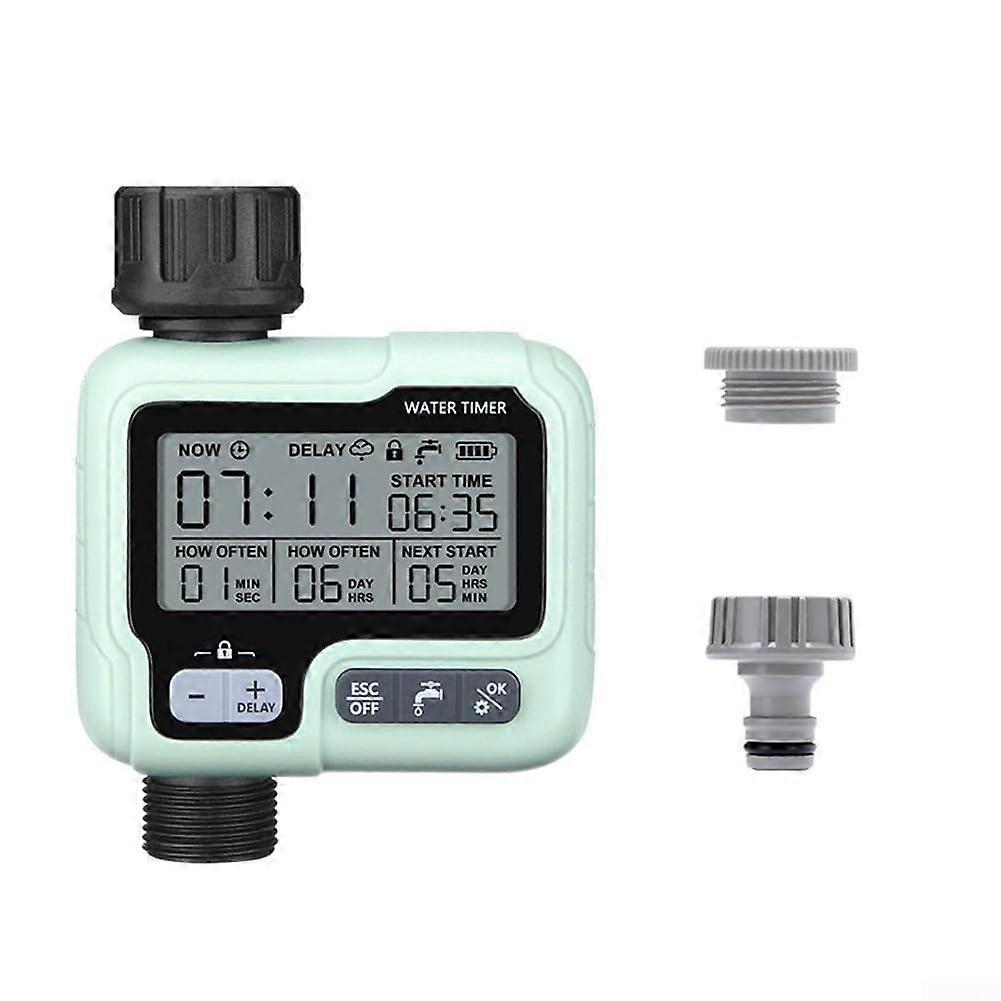 Water Timer with LCD Display, Automatic Garden Irrigation Sprinkler Control, Waterproof Rain Delay