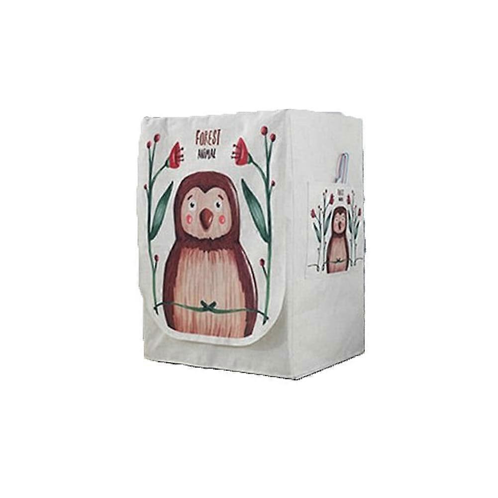 Waterproof Dustproof Front Load Washing Machine Cover with Velcro Access, S Brown Owl