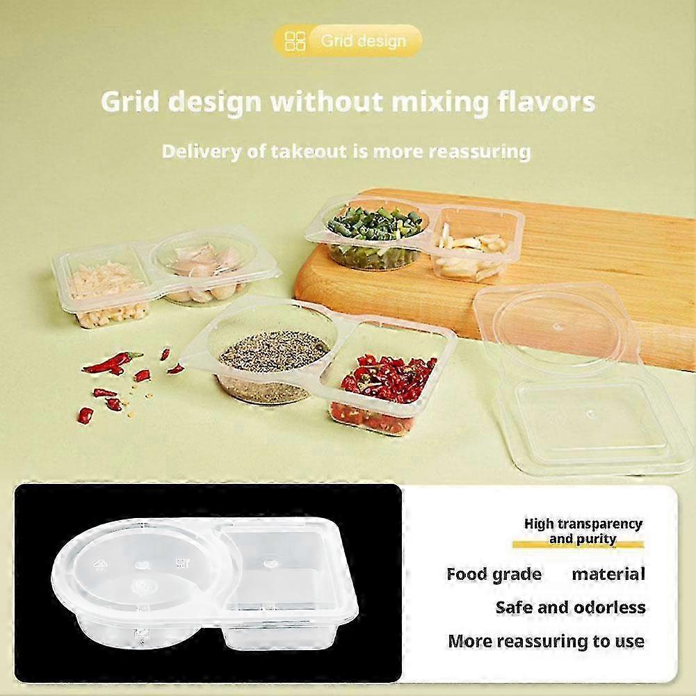 Disposable sauce box 130ml two compartment disposable sauce box 2025