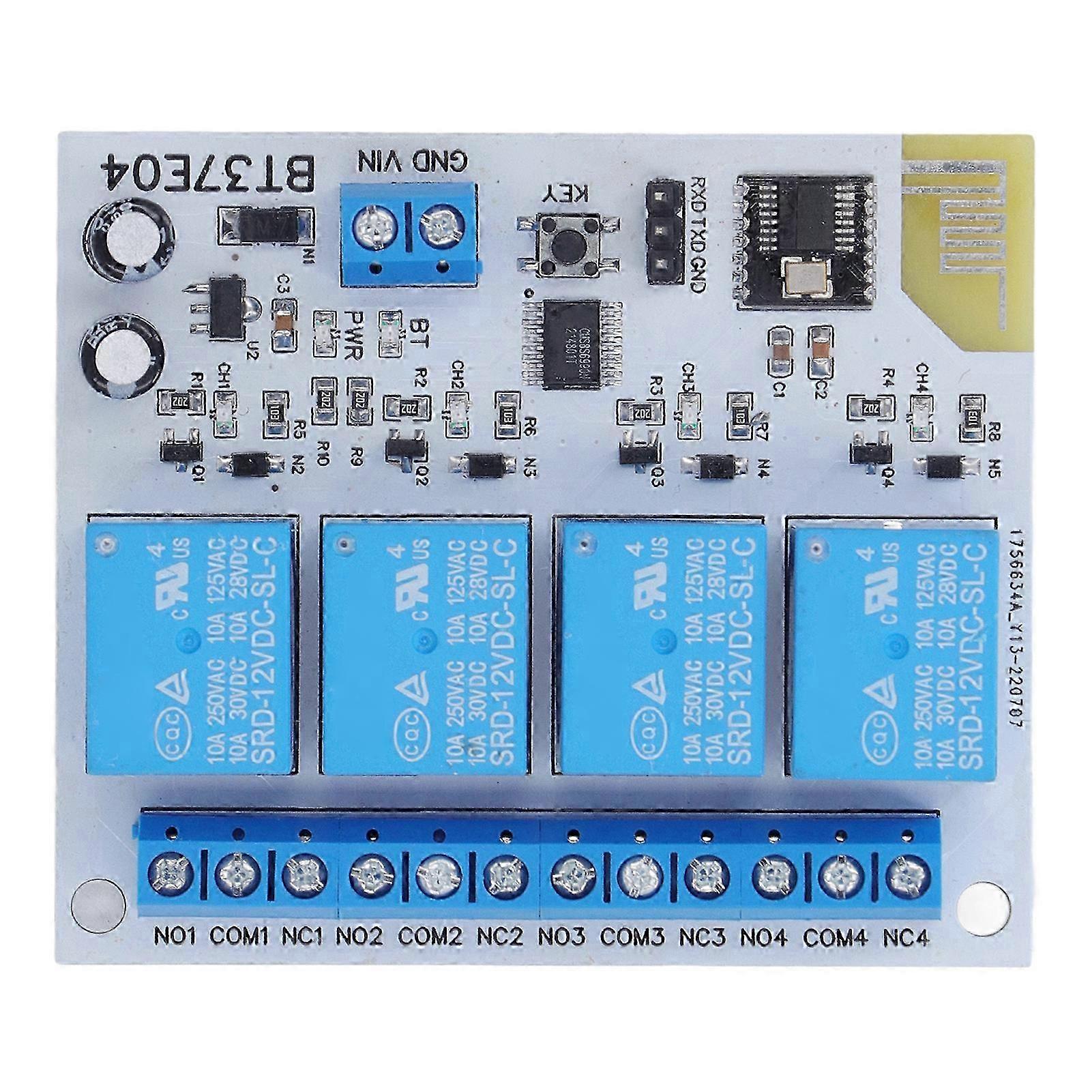 4 Channel Bluetooth Relay Control Module Anti Interference 2.4G RF Remote Control Relay Panel DC12V
