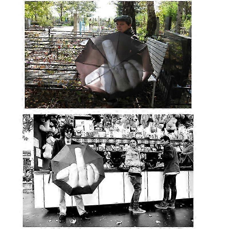 2025 Folding Middle Finger Funny Umbrella Creative Gift Waterproof & Windproof Sturdy