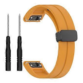 Do Garmin Fenix 7X / 7X Solar / Tactix 7 Pro Silikonowy pasek do zegarka 26 mm Składany pasek do zegarka z czarną klamrą