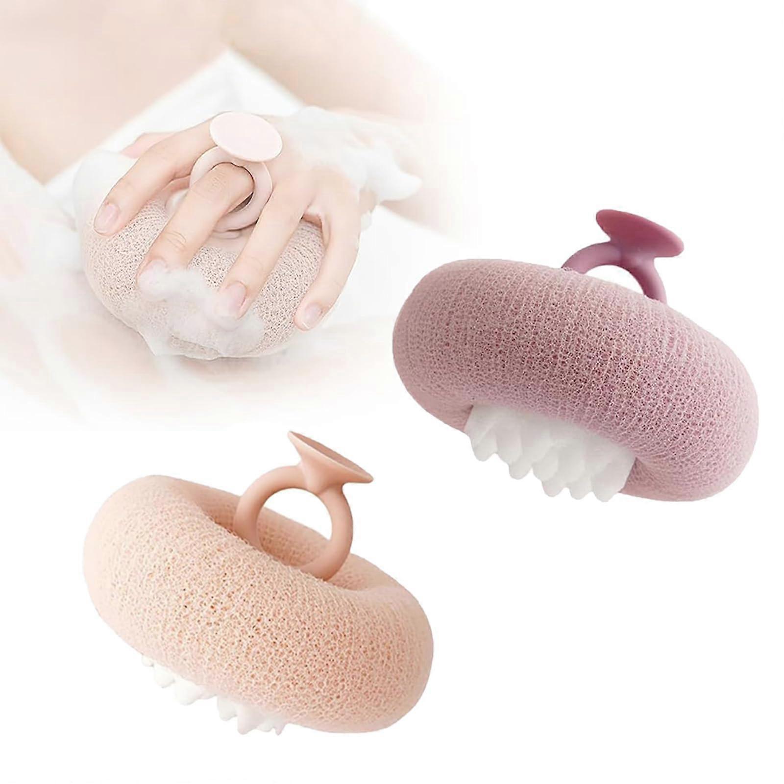 Bath Body Scrubber Sunflower Silicone Exfoliating Sponge with Suction Cup and Massage Function