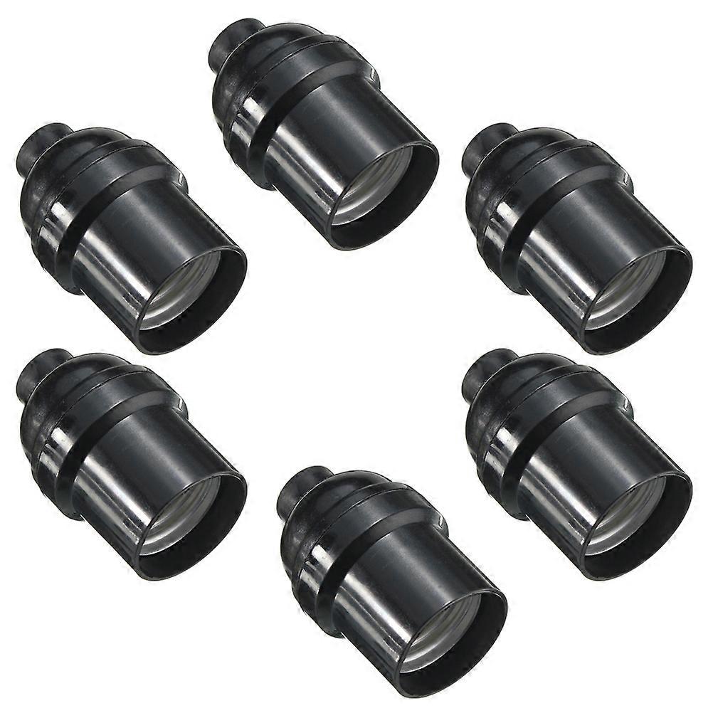 Lamp Holder Adapter for Home Use 6Pcs E26 Screw Black Light Base